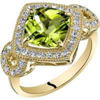 כרית טבעת טבעת זהב צהובה של 14 קראט.