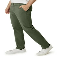 Chaps Classic Classic Stretth ישר מתאים למכנסי צ'ינו קדמיים שטוחים - גדלים עד 42