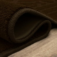 מוהוק ביתי ויסטריה שטיח מבטא מקורה של פוליאסטר פרחוני, שוקולד, 2 '3' 4
