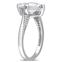 CARAT T.G.W. יצר ספיר לבן ויהלום מבטא 10kt טבעת אירוסין קוקטייל זהב לבן