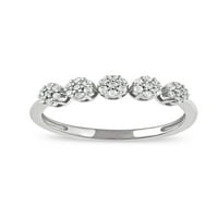 Imperial 10K זהב לבן 1 4CT TDW טבעת אופנה לנשים אשכול יהלומים