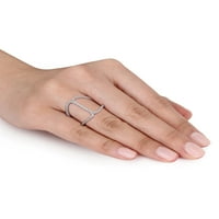 Miabella Carat T.W. יהלום 14K טבעת אופנה זהב לבן פתוח