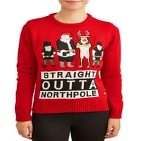 תפר אמריקאי נשים ישר Outta Northpole סוודר חג מולד מכוער