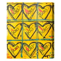 ווינווד סטודיו סימנים ואובייקטים קיר אמנות בד הדפסי 'נמכר' צורות-צהוב, שחור