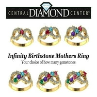 ננה אינפיניטי אמהות בוגרות טבעת 1 לאבנים מתנת יום אמהות נקבה-10 קראט צהוב-מידה 7. אבן 6