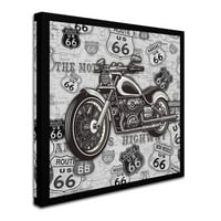 סימן מסחרי אמנות 'אופנועי וינטג' על כביש 18 'אמנות בד מאת ז' אן פלוט