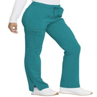 מכנסי סקראבס רפואיים מתקדמים לנשים אמצע עלייה שרוך מגף חתוך דק200 פני, פטיט, כחול צהבהב