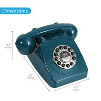 PPRETRO25BL - וינטג 'טלפון קלאסי בסגנון קלאסי - טלפון קווי עיצוב רטרו
