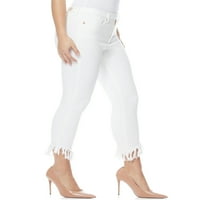 מכנסי ג'ינס של סופיה מאת סופיה ורגרה רוזה רוזה מותניים גבוהים משולבים מכנסי קרסול, נשים, נשים