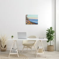 סטופל תעשיות טרופי זריחת חוף סצנה סגול כחול מים החוף ציור גלריה-עטוף בד הדפסת קיר אמנות, 20, עיצוב על