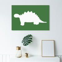 ווינווד סטודיו חיות קיר אמנות בד הדפסי 'סטגוזאורוס רקע' דינוזאורים-ירוק, לבן
