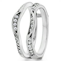 מפואר קלאסי סגנון קונטור טבעת משמר משפר נישואים בכסף סטרלינג