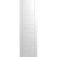 עבודת טחנה של Ekena 15 W 51 H True FIT PVC SLAT אופקי ממוסגר סגנון מודרני תריסים קבועים, לבן