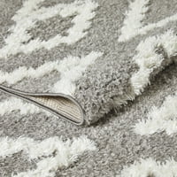 LOOMAKNOTI VEMOA ASLAYN 3 '5' שטיח מבטא מקורה גיאומטרי אפור