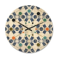 עיצוב 'תקציר רטרו רטרו דפוס עיצוב גיאומטרי i' שעון קיר עץ מודרני של אמצע המאה