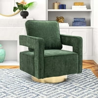 אוקפה מבטא כיסא חבית מסתובב, כיסא מועדון מסתובב מרופד מודרני לחדר שינה - ירוק