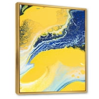 עיצוב 'קומפוזיציה מופשטת בכחול וצהוב vii' מודרני מודרני דפוס אמנות קיר קיר