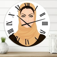 עיצוב 'דיוקן של אישה מוסלמית בשעון הקיר המודרני' מסורתי