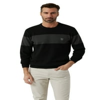 Chaps Shaps גברים וגברים גדולים כותנה מקוריים סוודר בלוק צבע
