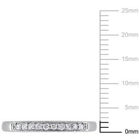 Miabella's Carat T.W. יהלום 10KT זהב לבן חצי-חצי טבעת