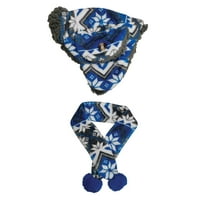 Fetchwear Flake Flake Fleece Trapper Hat & Step Set לכלבים, אפור כחול, m l