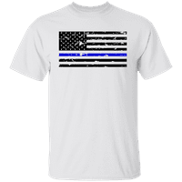 גרפי אמריקה משטרת תמיכה דק כחול קו אמריקאי דגל גברים של חולצה