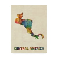 סימן מסחרי אמנות 'אמריקה מרכזית אמריקה בצבעי מים' אמנות קנבס מאת מייקל טומפסט