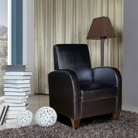 ליאונל חתימה כיסא מבטא דייוויד פו עם רגליים ומסגרות של עץ מוצק, צבע שחור