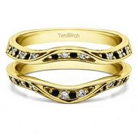 מפואר קלאסי סגנון קונטור טבעת משמר משפר נישואים בכסף סטרלינג