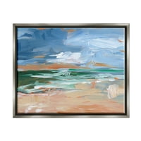 חוף מופשט נוף ימי נוף ציור נוף ברק אפור אמנות אמנות מדפסת