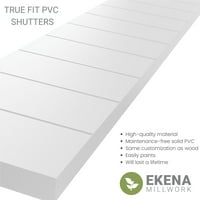 Ekena Millwork 12 W 45 H True Fit PVC SLAT SLAT SLAT מודרני תריסים קבועים, לבן