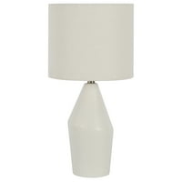 אוסף עיצוב ביתי מנורת שולחן קרמיקה לבנה מודרנית, 19 H