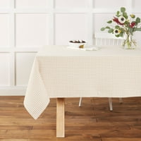 טאון ומדינה גינגהאם שולחן ארוג, 60 W 84 L, חול, זמין בגדלים וצבעים מרובים
