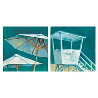 מטריית חוף ומגדל חוף מאת ווילובברוק אמנות יפה עטופה בד עטוף בד הדפס של 2 של 2