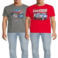 הרביעי של יולי גברים של & גדול גברים של לתת חופש שלטונו ואמריקאי טייגר גרפי חולצות, 2-חבילה