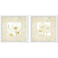 תמונות מודפסות טבע בוטני והדפסי אמנות ממוסגרים פרחים, סט של 2