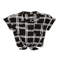 חולצת מחנה ארוגה של בנות וונדר אומה עם חזית עניבה, גדלים 4- & פלוס