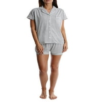 כפתור שרוול קצר של בליס לנשים מטה פיג'מה ג'אמי חולצה שינה ומכנסיים קצרים PJ סט