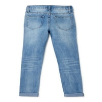 בנות ויגוס 24 גליל קרסול מכנסי ג'ינס רזים עם סקראנצ'ים בחינם, בגדלים 7-14