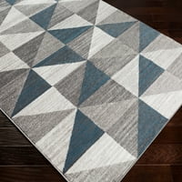 אורגים אמנותיים מונטה קרלו גיאומטרית שטיח, כחול, 5'3 סיבוב