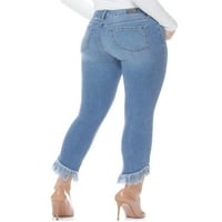 סופיה ג'ינס לנשים רוזה מפותלת רזה גבוהה עלייה צ'ה צ'ה שוליים שוליים