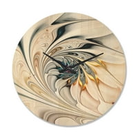 עיצוב 'ויטראז' לבן ויטראן פרקטל פרחוני אמנות 'שעון קיר עץ מודרני
