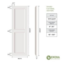 עבודת טחנה של Ekena 18 W 49 H True Fit PVC שני תריסי לוח שטוחים שווים, ירוק וירידיאן