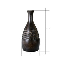 Villacera בעבודת יד 15 אגרטל בקבוק שחור עץ מנגו גבוה